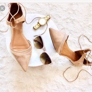 Zara D’orsay tie-up pointy flat